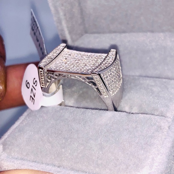 Unbeatable price REAL diamond mens custom made ring huge sale not fake best gift - Picture 4 of 8